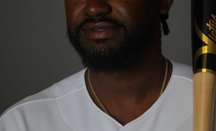 Feb 22, 2023; Surprise, AZ, USA; Kansas City Royals center fielder Diego Hernandez (35) poses for a photo during Photo Day at Surprise Stadium Mandatory Credit: Joe Camporeale-USA TODAY Sports