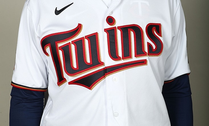 Feb 20, 2020; Lee County, Florida, USA; Minnesota Twins bench coach Mike Bell (27) poses for a photo on media day at CenturyLink Sports Complex.  Mandatory Credit: Kim Klement-USA TODAY Sports