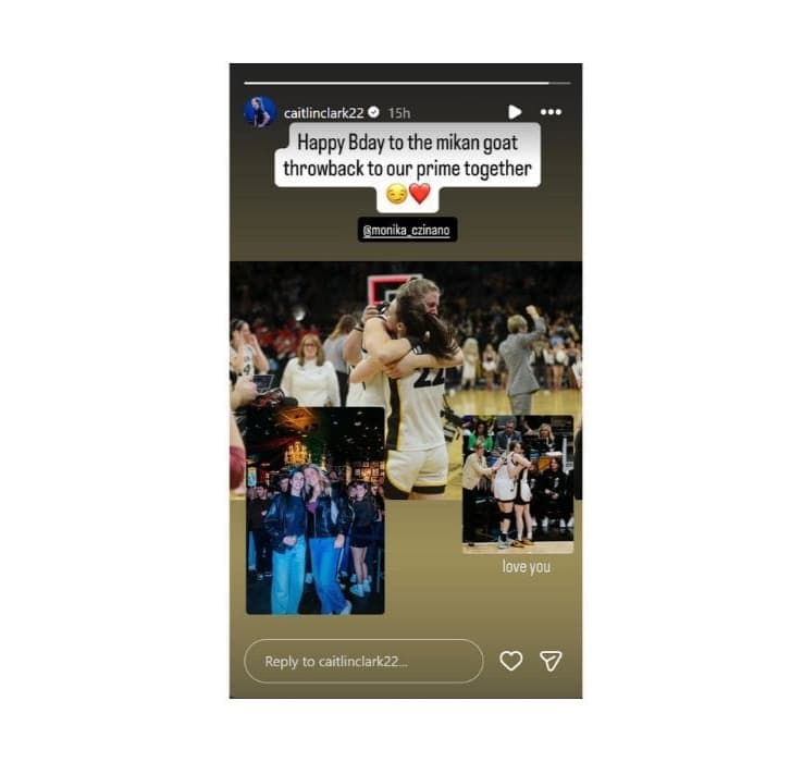 Caitlin Clark's Instagram story post