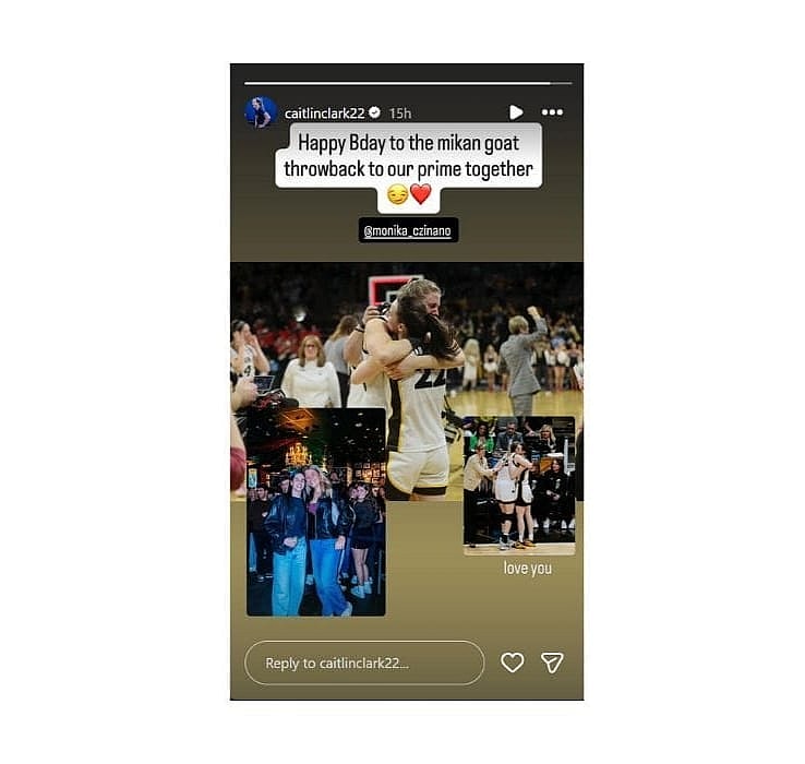 Caitlin Clark's Instagram story post