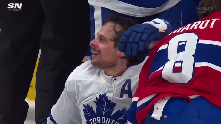 Montreal Canadiens Auston Matthews laughs