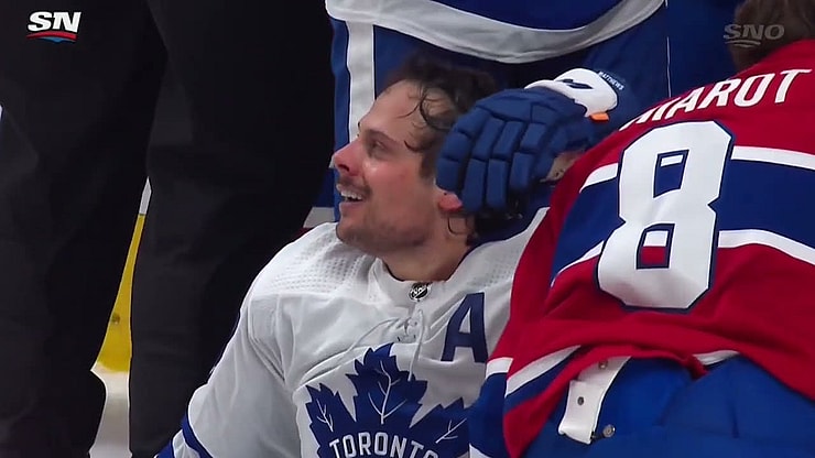 Montreal Canadiens Auston Matthews laughs