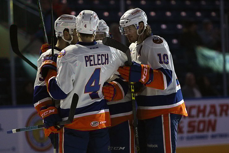 Adam Pelech with the Bridgeport Sound Tigers