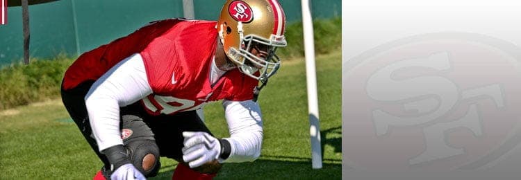 Courtesy of 49ers.com. Carradine figures to play an important role in 2014.