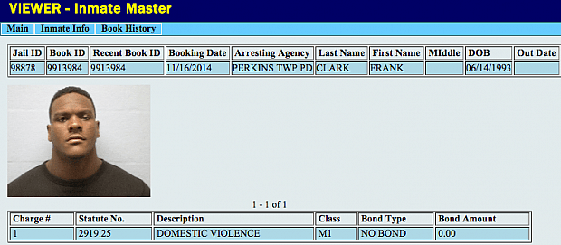 Courtesy of Michigandaily.com: Clark's arrest record from November. 