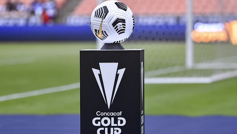 Jul 13, 2021; Houston, Texas, USA;  The match ball prior to the start between the Qatar and the Panama of the CONCACAF Gold Cup Soccer group stage play at BBVA Stadium. Mandatory Credit: Maria Lysaker-USA TODAY Sports