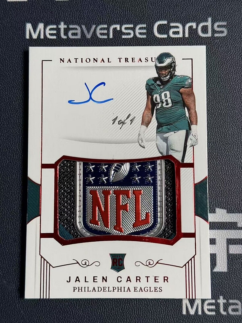 2023 Panini National Treasures Rookie Shield Auto 1/1 Jalen Carter