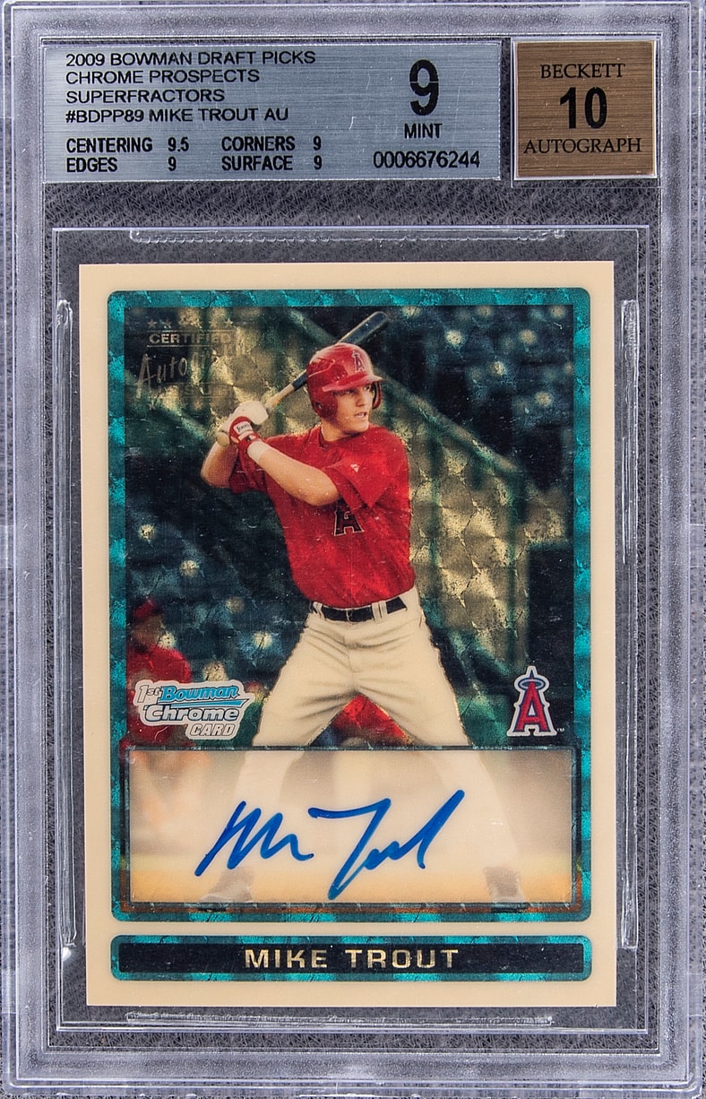 2009 Bowman Chrome Prospects Superfractor 1/1 Autograph Mike Trout