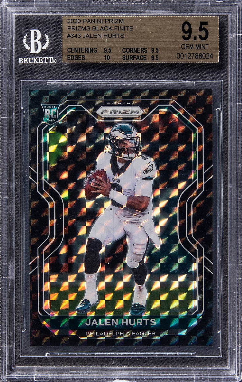 2020 Panini Prizm Black Finite 1/1 Jalen Hurts Rookie Card
