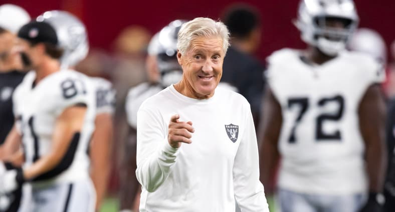 Pete Carroll Geno Smith Las vegas Raiders
