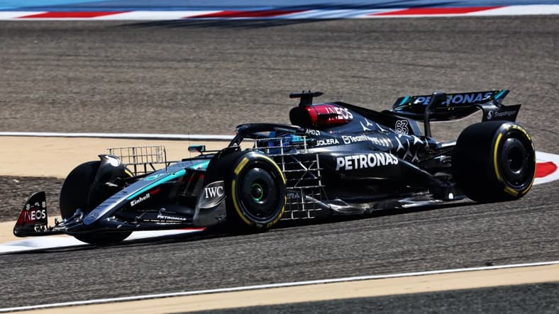 mercedes f1 george russell testing bahrain