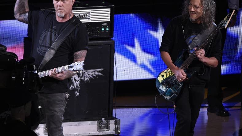 Raiders fan James Hetfield of Metallica