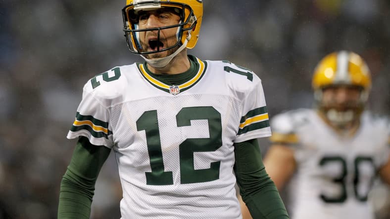 Where did Aaron Rodgers rank among the top 100 NFL players heading into 2017?