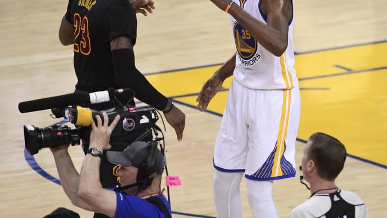 LeBron James and Kevin Durant after Game 5 of the 2017 NBA Finals