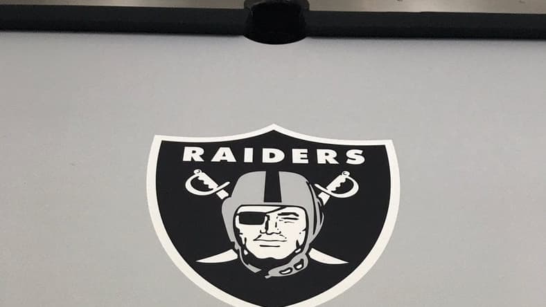 Check out this awesome Tiger Woods Oakland Raiders pool table.