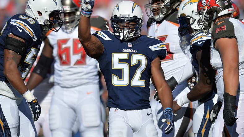 Chargers LB Denzel Perryman carted off field with leg injury.
