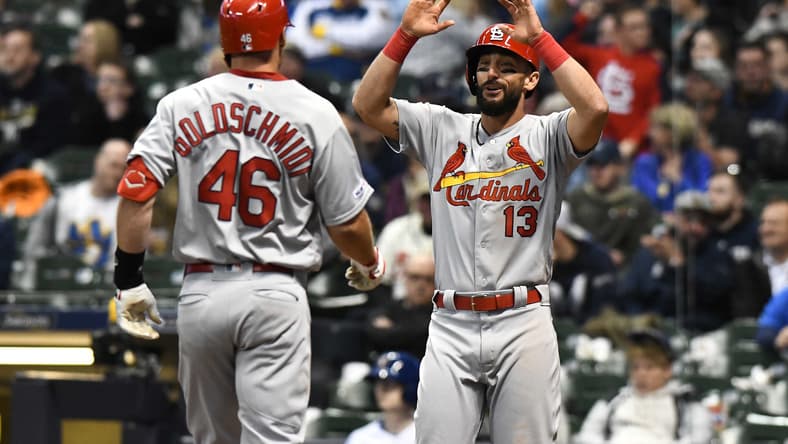 Matt Carpenter and Paul Goldschmidt against the Brewers