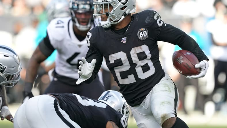 Raiders RB Josh Jacobs against Jaguars