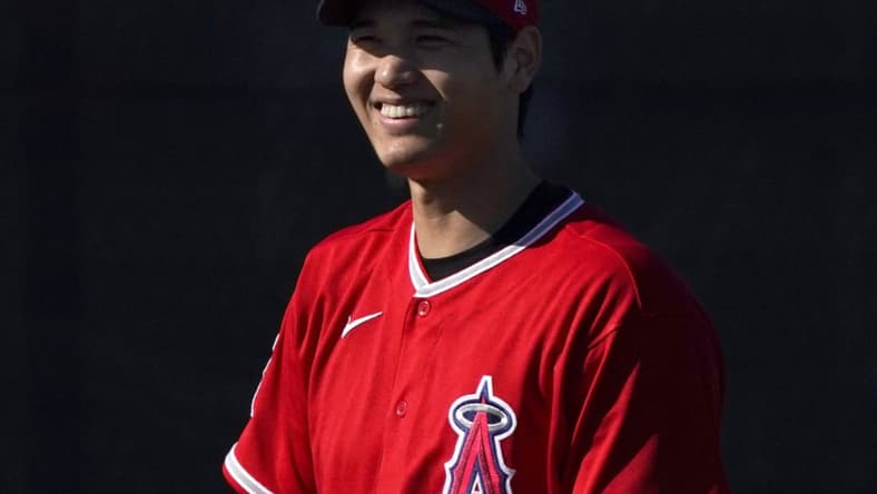 Angels star Shohei Ohtani during spring training