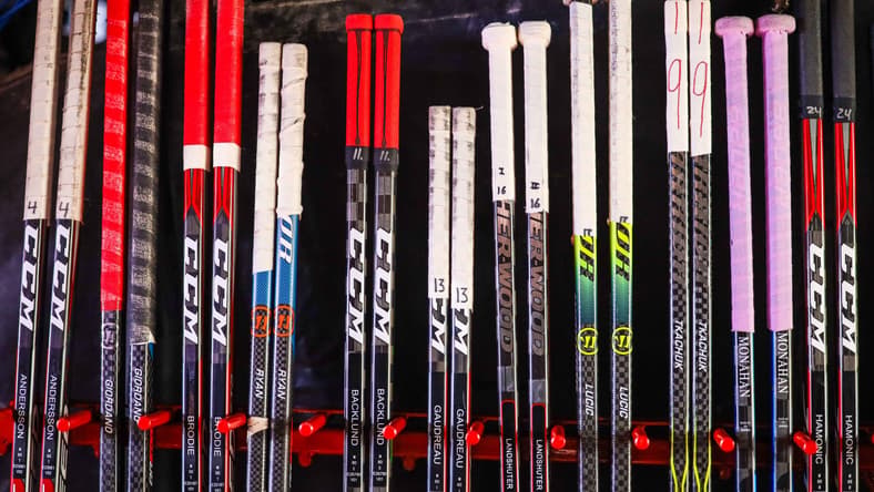 Calgary Flames hockey sticks
