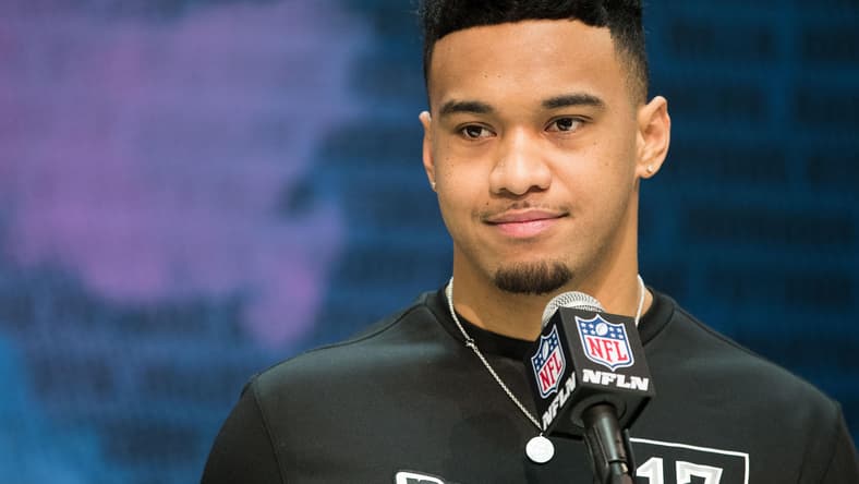 tua Tagovailoa speaks during press conference