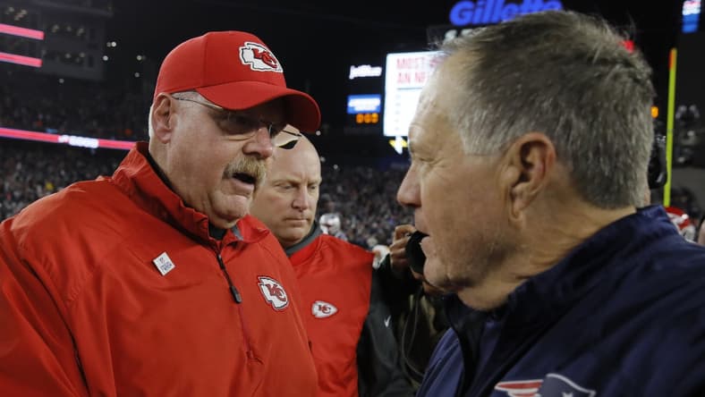 Kansas City Chiefs HC Andy Reid, New England Patriots HC Bill Belichick
