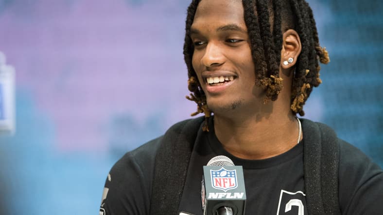 Dallas Cowboys receiver CeeDee Lamb at podium