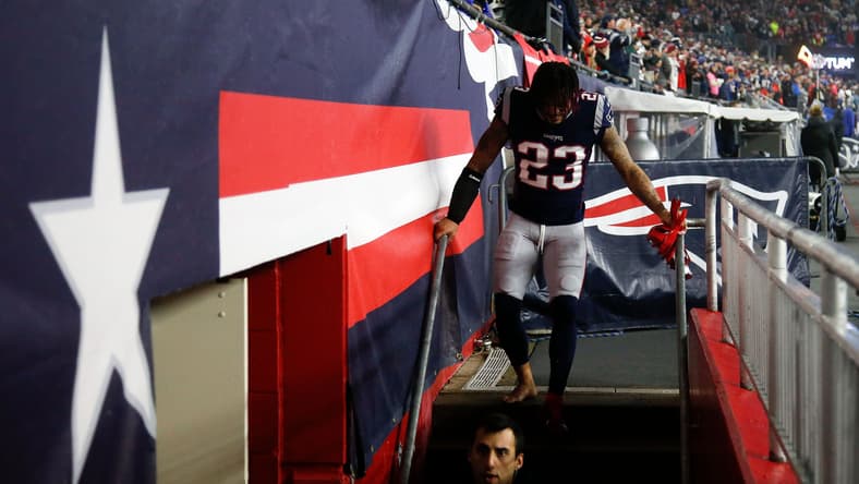 New England Patriots safety Patrick Chung exits stadium