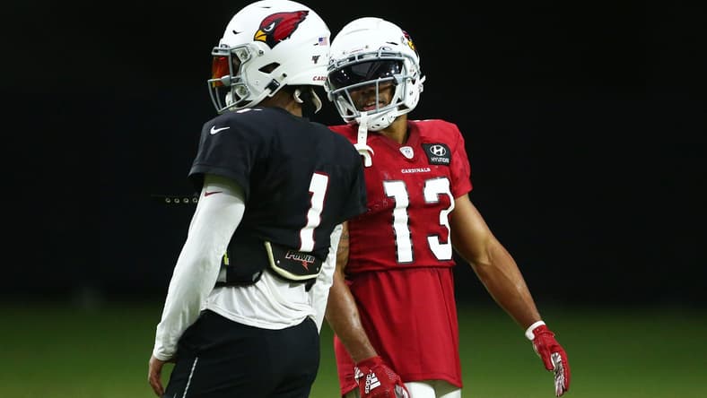 Cardinals Kyler Murray and Christian Kirk during training camp