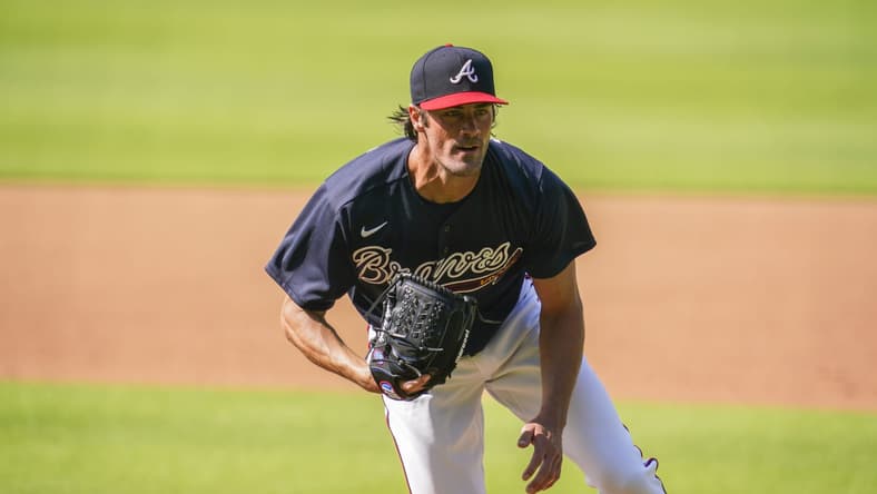 Braves pitcher Cole Hamels during workout