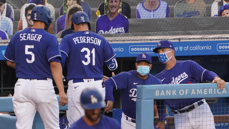Dodgers' Joc Pederson during game against the Diamondbacks.