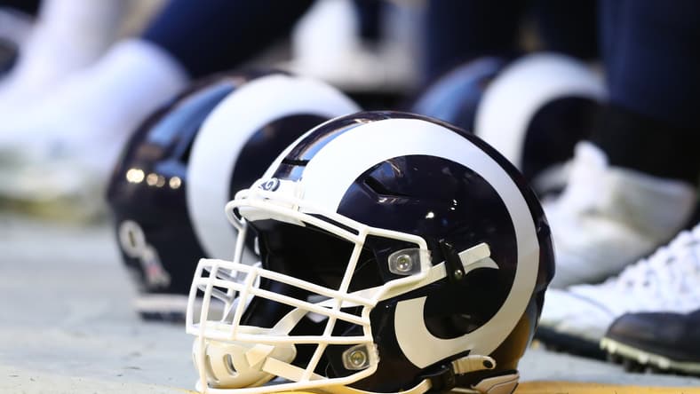 Los Angeles Rams football helmets