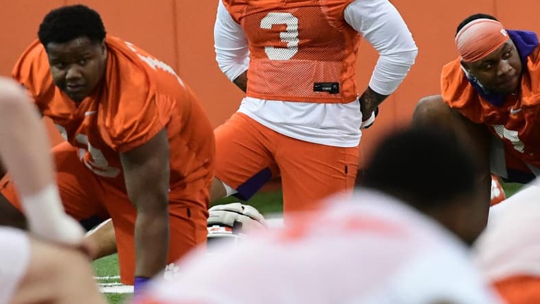 Clemson star DE Xavier Thomas during spring workouts