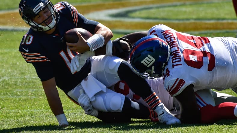 Bears QB Mitchell Trubisky against the Giants