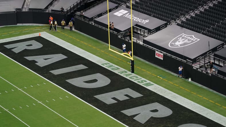 Las Vegas Raiders Allegiant Stadium ahead of MNF against the Saints