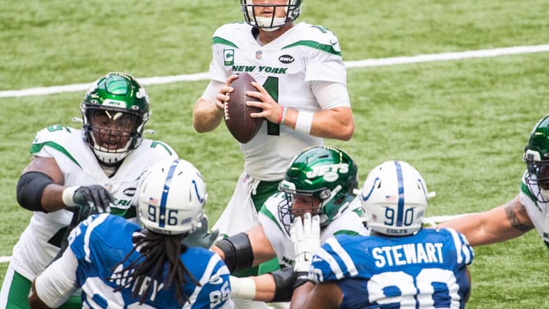 Jets' Sam Darnold against the Colts