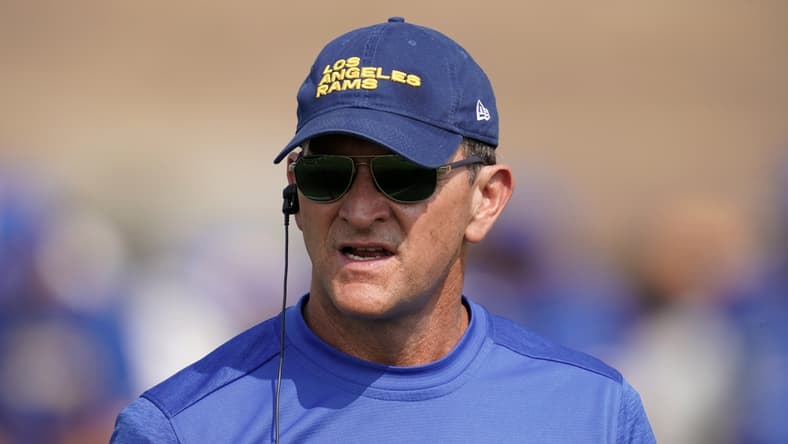 Aug 21, 2020; Thousand Oaks, CA, USA; Los Angeles Rams linebackers coach Joe Barry during training camp at Cal Lutheran University. Mandatory Credit: Kirby Lee-USA TODAY Sports