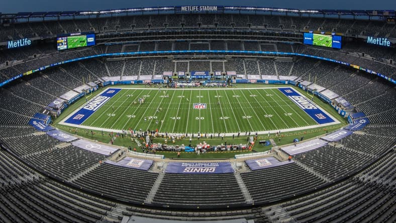 Sep 14, 2020; East Rutherford, New Jersey, USA; A general view of MetLife Stadium during the first quarter of the game between the New York Giants and the Pittsburgh Steelers. Mandatory Credit: Vincent Carchietta-USA TODAY Sports