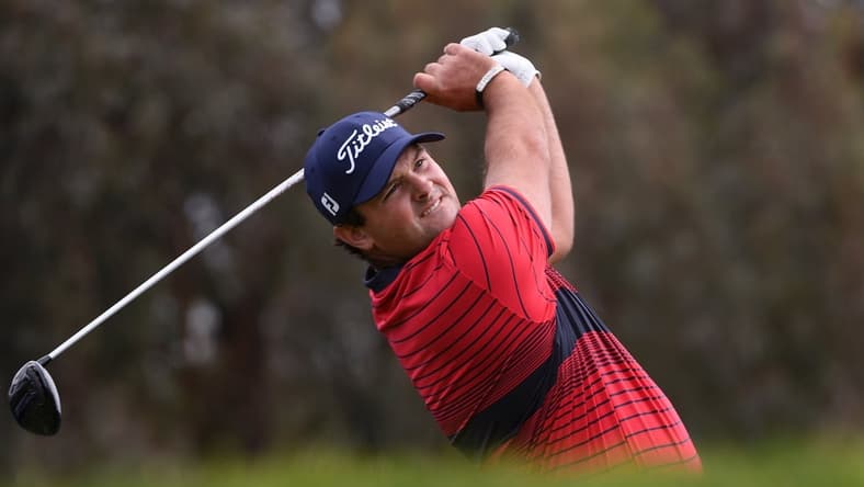 Jan 31, 2021; San Diego, California, USA; Patrick Reed plays his shot from the 12th tee during the final round of the Farmers Insurance Open golf tournament at Torrey Pines Municipal Golf Course - South Course. Mandatory Credit: Orlando Ramirez-USA TODAY Sports