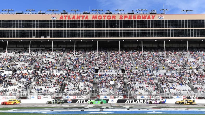 Feb 24, 2019; Hampton, GA, USA; A general view of the stands after the second stage during the Folds of Honor QuickTrip 500 at Atlanta Motor Speedway. Mandatory Credit: Adam Hagy-USA TODAY Sports
