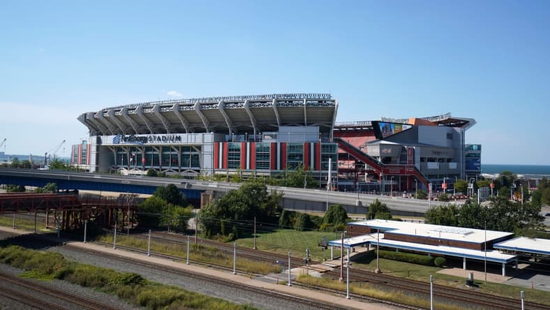 Sep 22, 2019; Cleveland, OH, USA; General overall view of  FirstEnergy Stadium before an NFL game between the Los Angeles Rams and the Cleveland Browns. Mandatory Credit: Kirby Lee-USA TODAY Sports