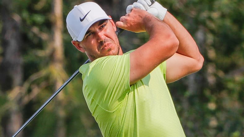 Feb 27, 2021; Bradenton, Florida,  USA; Brooks Koepka plays his shot from the third tee during the third round of World Golf Championships at The Concession golf tournament at The Concession Golf Club. Mandatory Credit: Mike Watters-USA TODAY Sports