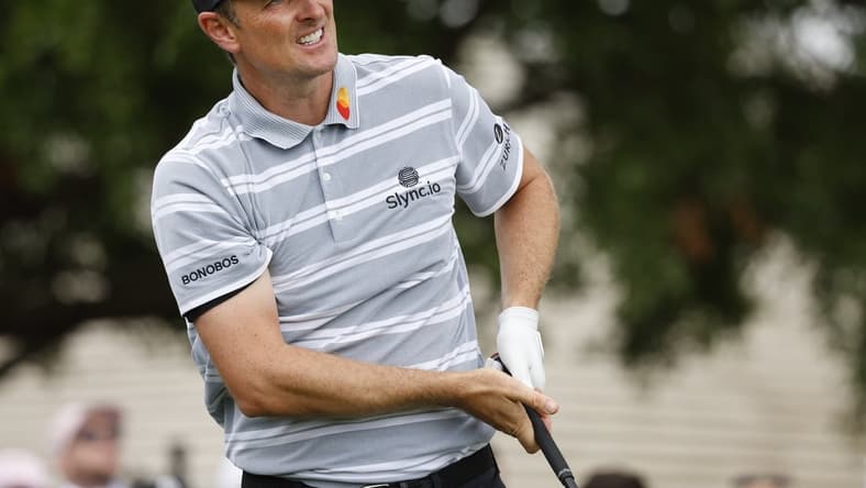 Mar 6, 2021; Orlando, Florida, USA; Justin Rose hits his drive down the first fairway during the third round of the Arnold Palmer Invitational golf tournament at Bay Hill Club & Lodge. Mandatory Credit: Reinhold Matay-USA TODAY Sports