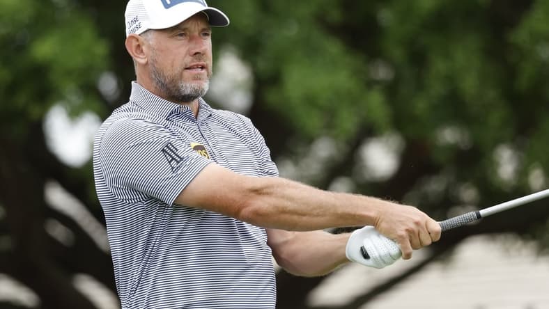 Mar 6, 2021; Orlando, Florida, USA; Lee Westwood hits his tee shot on the first hole during the third round of the Arnold Palmer Invitational golf tournament at Bay Hill Club & Lodge. Mandatory Credit: Reinhold Matay-USA TODAY Sports