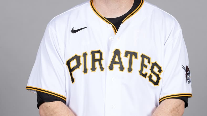Mar 1, 2021; Sarasota, FL, USA; Pittsburgh Pirates Todd Frazier (99) poses during media day at Ed Smith Stadium. Mandatory Credit: MLB Photos via USA Today Sports