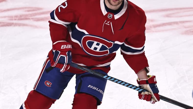Apr 3, 2021; Montreal, Quebec, CAN; Montreal Canadiens left wing Jonathan Drouin (92) skates during the warm-up session before a game against Ottawa Senators at Bell Centre. Mandatory Credit: Jean-Yves Ahern-USA TODAY Sports