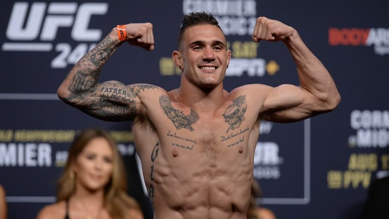 Aug 16, 2019; Anaheim, CA, USA; Christos Giagos during weigh ins for UFC 241 at Anaheim Convention Center. Mandatory Credit: Gary A. Vasquez-USA TODAY Sports