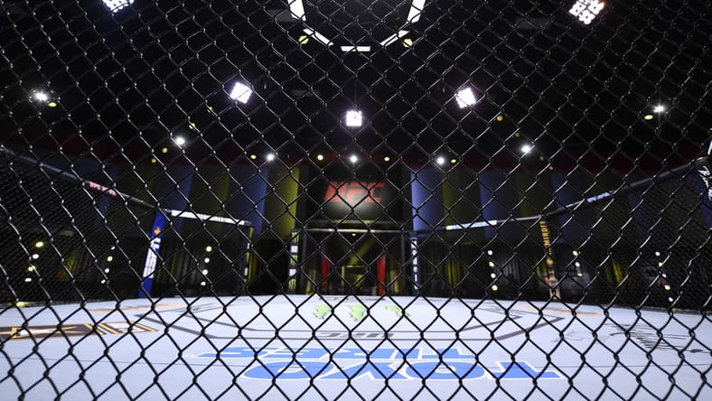 May 30, 2020; Las Vegas, NV, USA; A general view inside the UFC APEX prior to  UFC Fight Night.  Mandatory Credit: Jeff Bottari/Zuffa via USA TODAY Sports