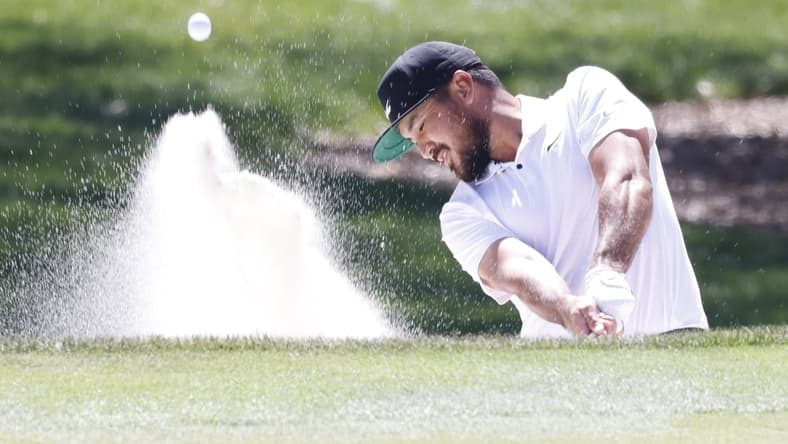 Mar 7, 2021; Orlando, Florida, USA; Jason Day hits from the bunker on the second hole during the final round of the Arnold Palmer Invitational golf tournament at Bay Hill Club & Lodge. Mandatory Credit: Reinhold Matay-USA TODAY Sports