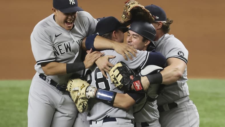 MLB pitcher Corey Kluber of the New York Yankees throws no-hitter